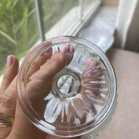 Raised Frosted Daisy Vine Footed Vintage Dessert Bowls Set of 4 - Picture 5 of 6